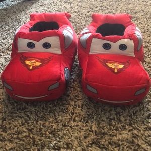 Red Disney Cars Slippers Plush Lightning McQueen